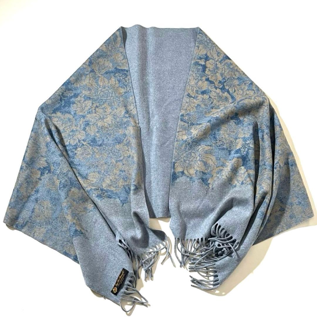 【美品】Loro Piana/ロロピアーナ　大判ストール　花柄　カシミヤ100%