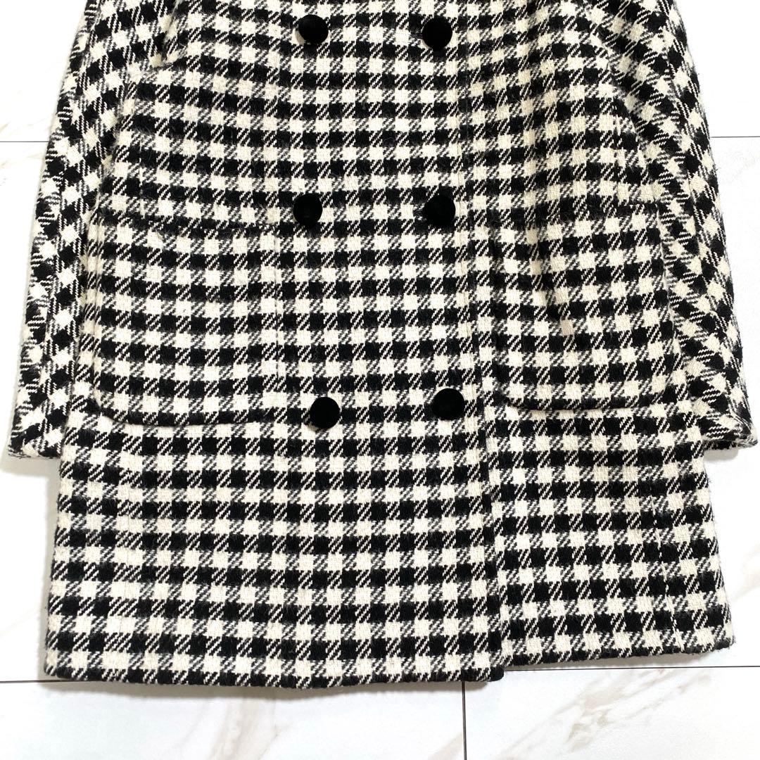 完売♡JENNE 千鳥柄フレンチレトロコート ウール ダブルボタン