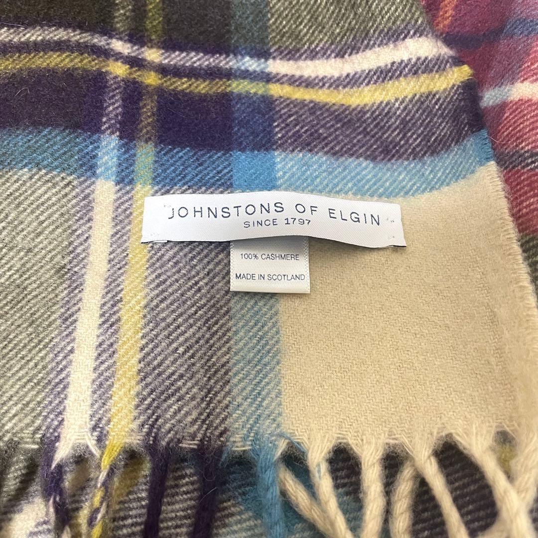 JOHNSTONS ジョンストンズ タータンチェック カシミヤ 大判ストール