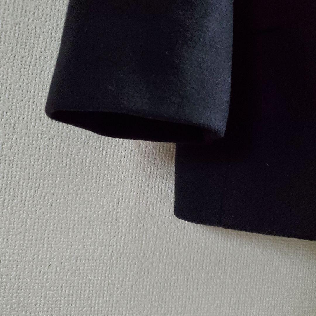 23区 イタリア製 カシミヤ混生地 黒 ピーコート チンストラップ付き 38