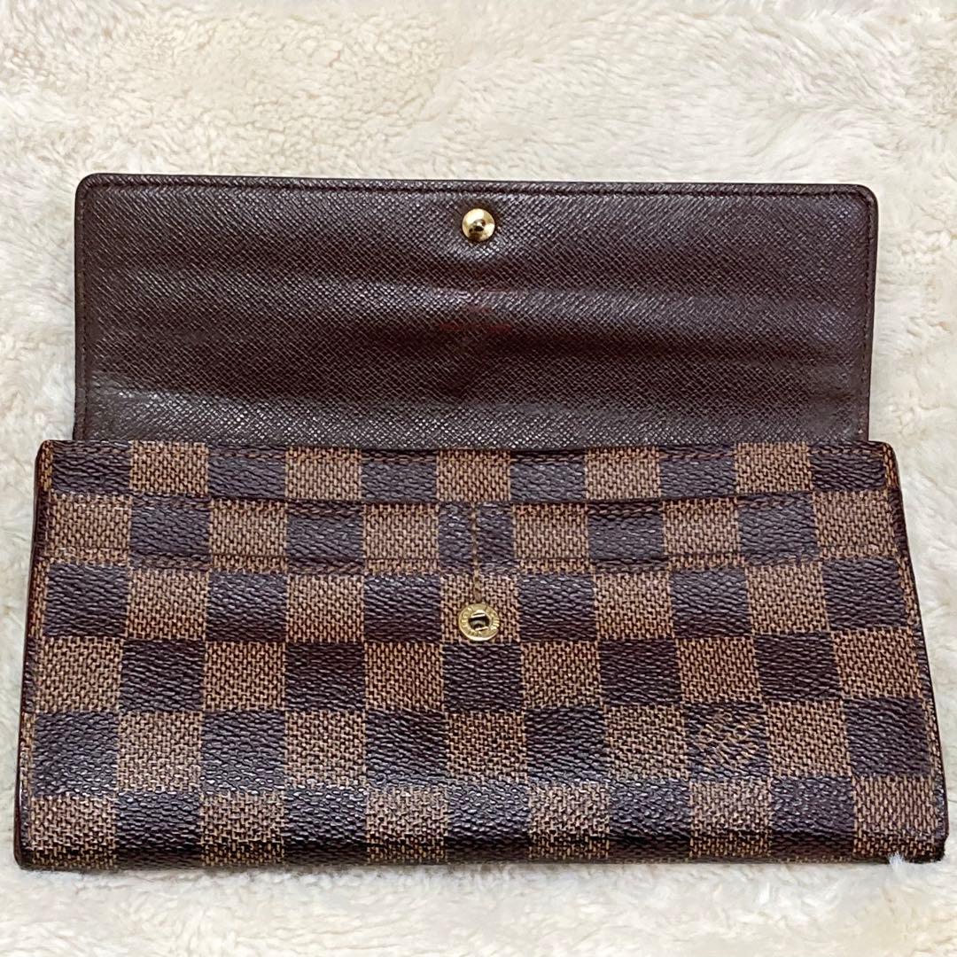 【美品】ルイヴィトン 長財布 ポルトフォイユ・サラ ダミエ N61734