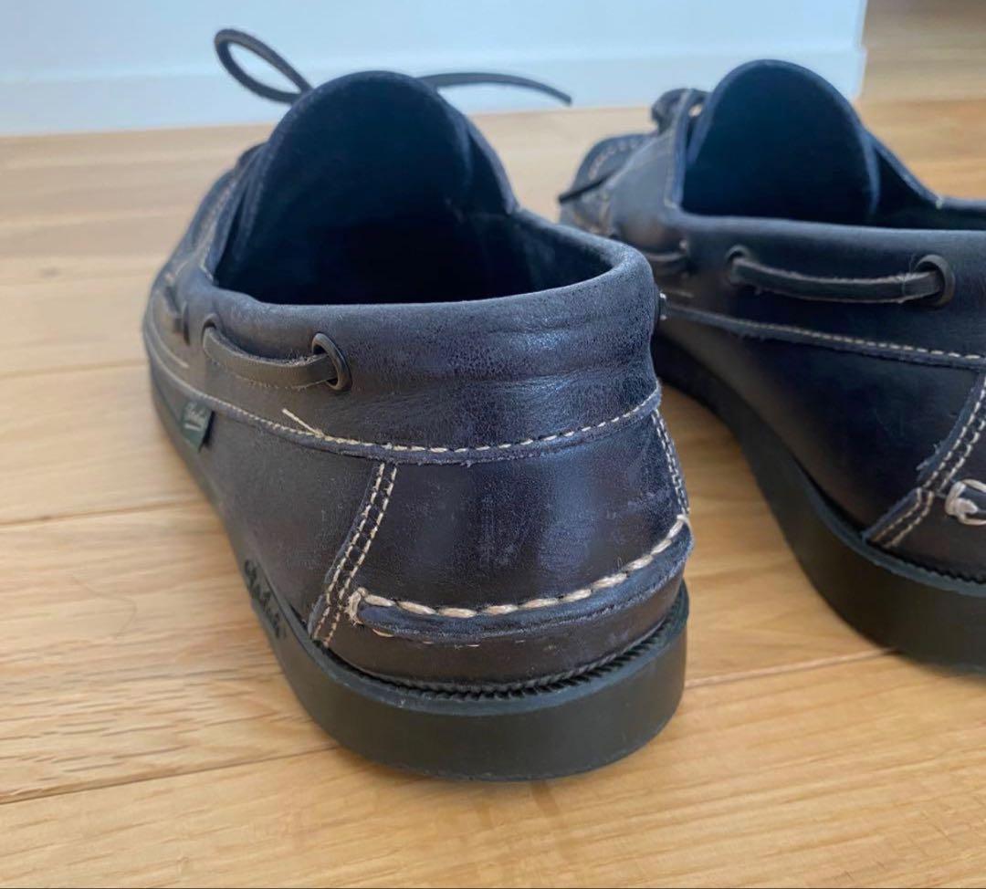 パラブーツ　デッキシューズ　ネイビー レザー