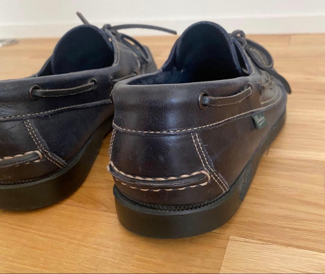 パラブーツ　デッキシューズ　ネイビー レザー
