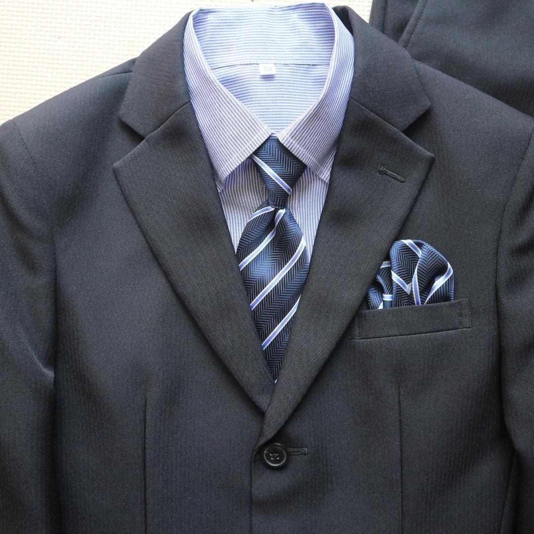 美品オリバーハウス 150cm 男の子 黒 セレモニースーツ上下セットアップ