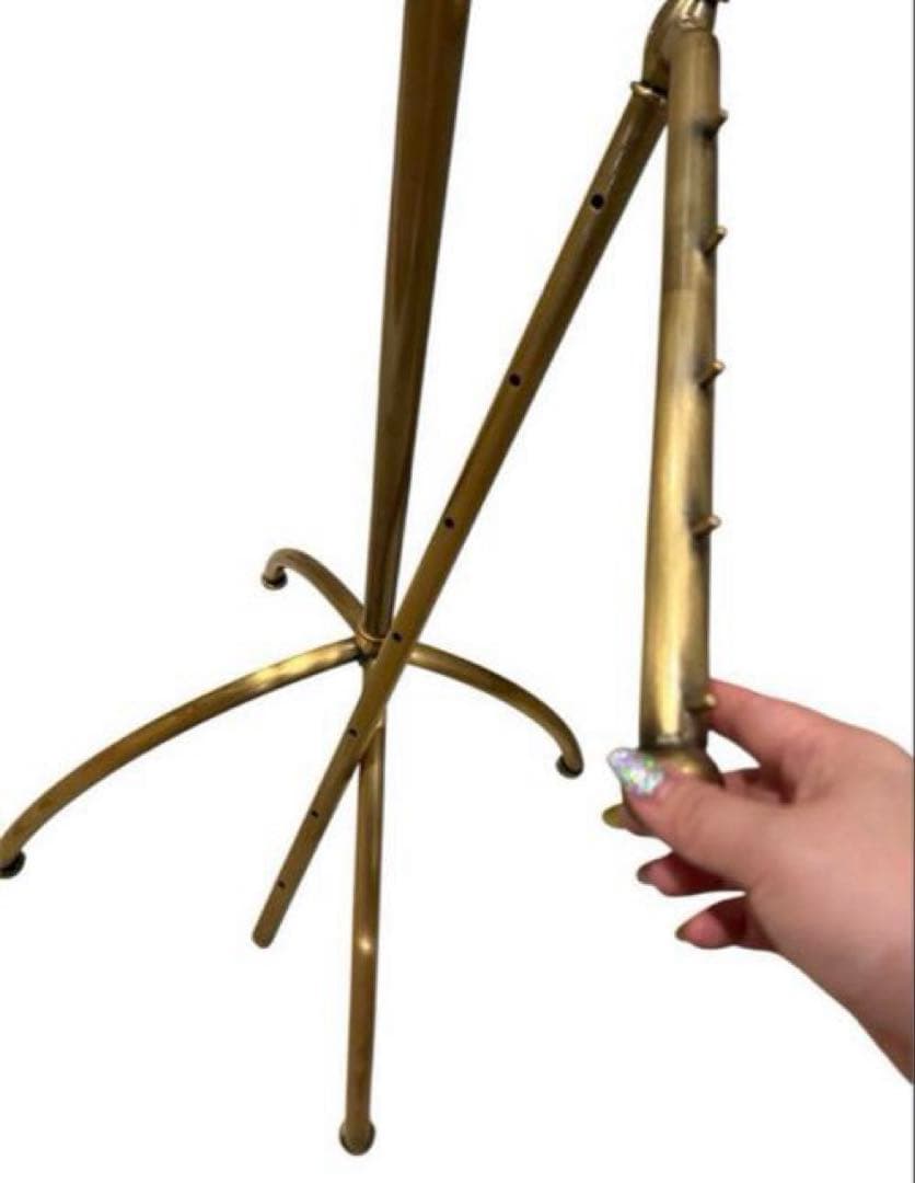 ハンガーラック　傾斜ハンガー　高さ可変　アンティークゴールド③ 残りわずか