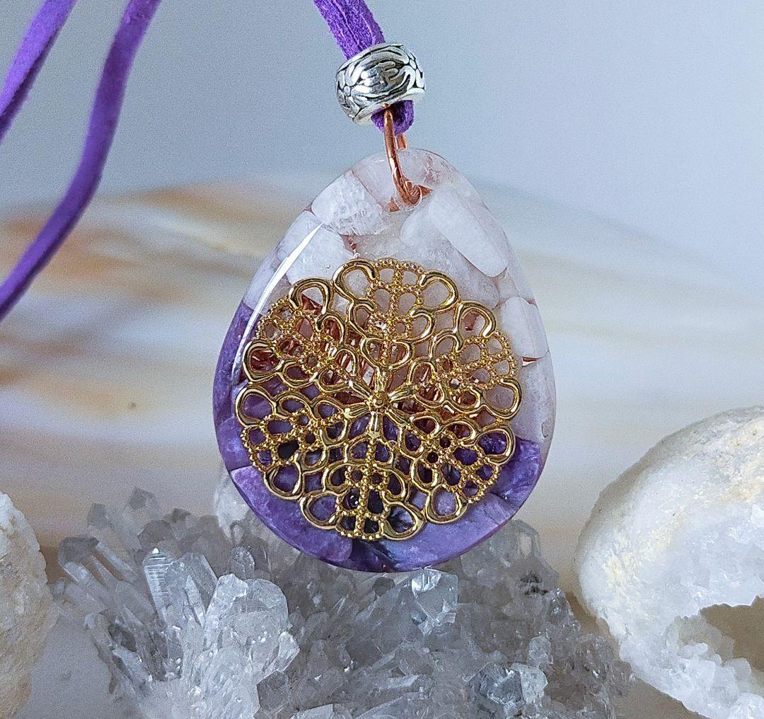 P514 オルゴナイト　天然石　パワーストーン　ネックレス　ペンダント