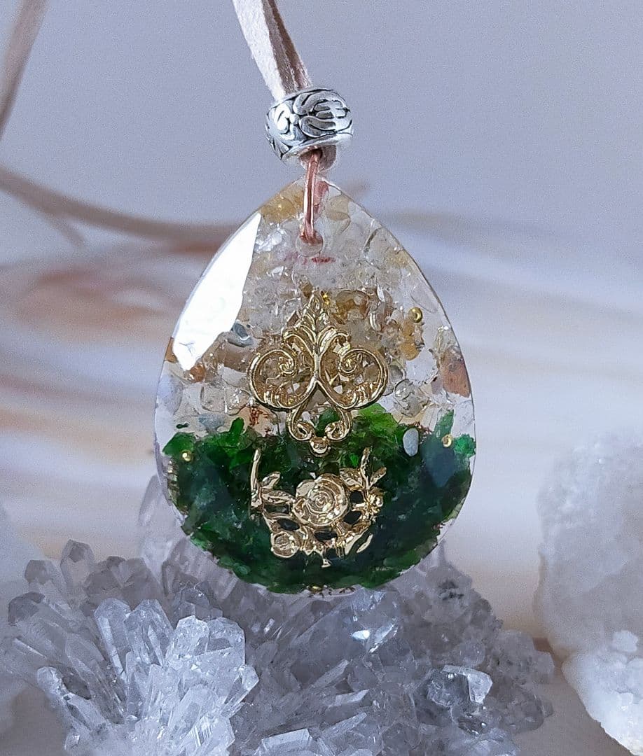 P514 オルゴナイト　天然石　パワーストーン　ネックレス　ペンダント