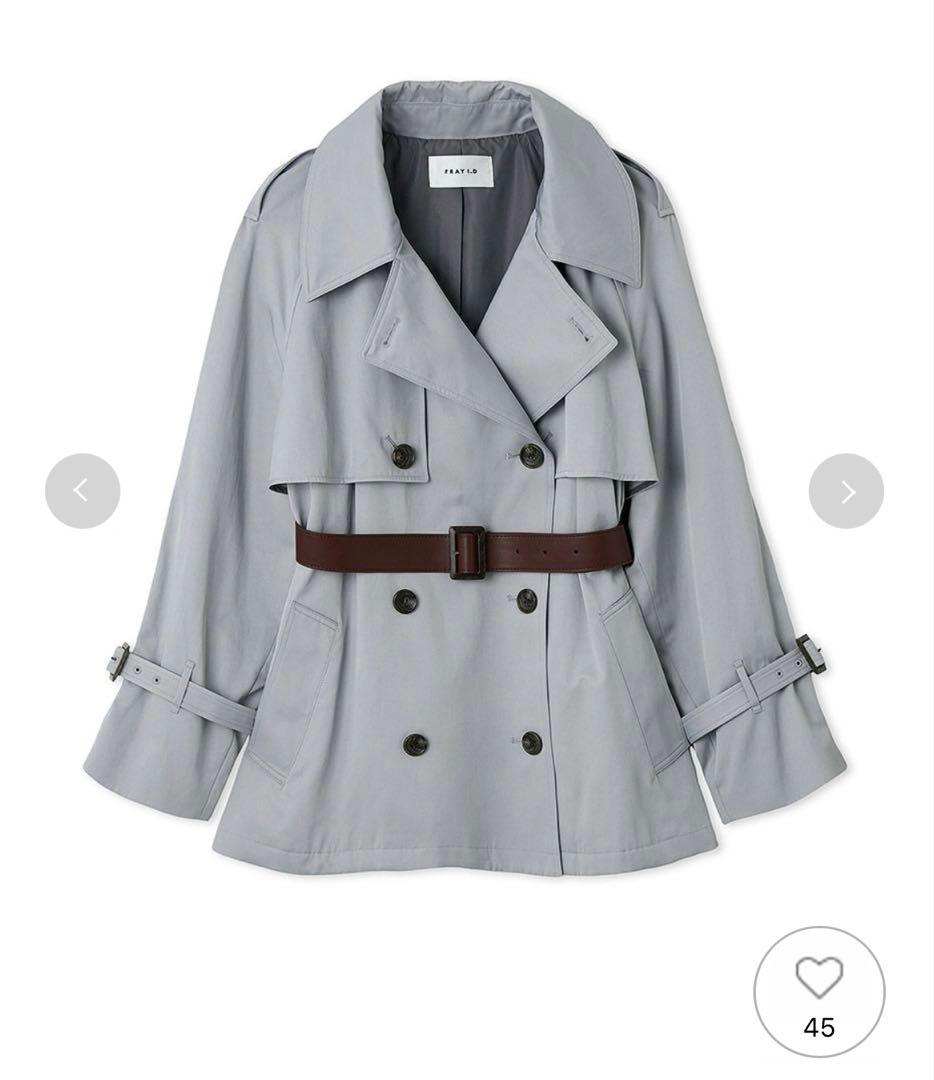 FRAY I.Dレザーベルトショートトレンチコート