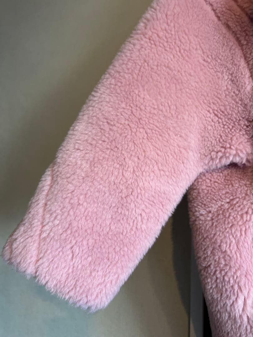 ピンク セゾンドパピヨン テディベアコート　S