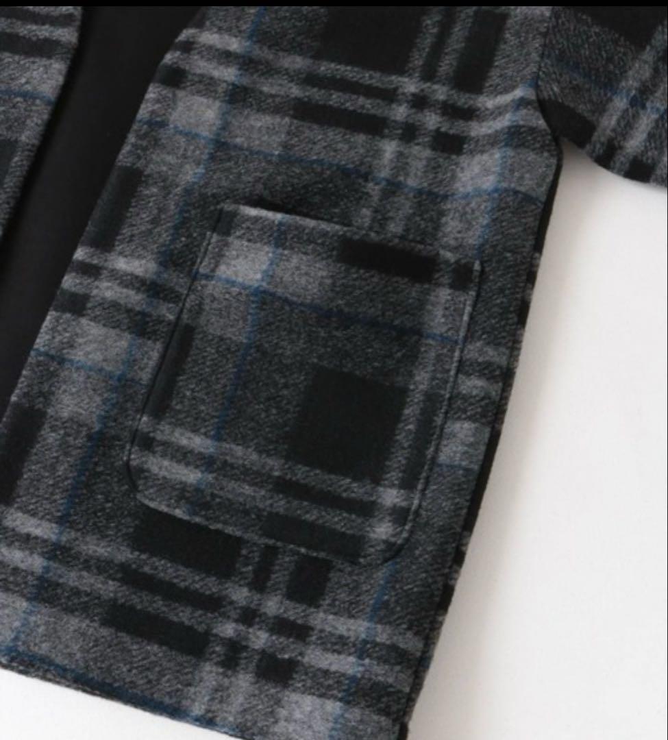 コート アウター スライバーガウンコート　チェック柄