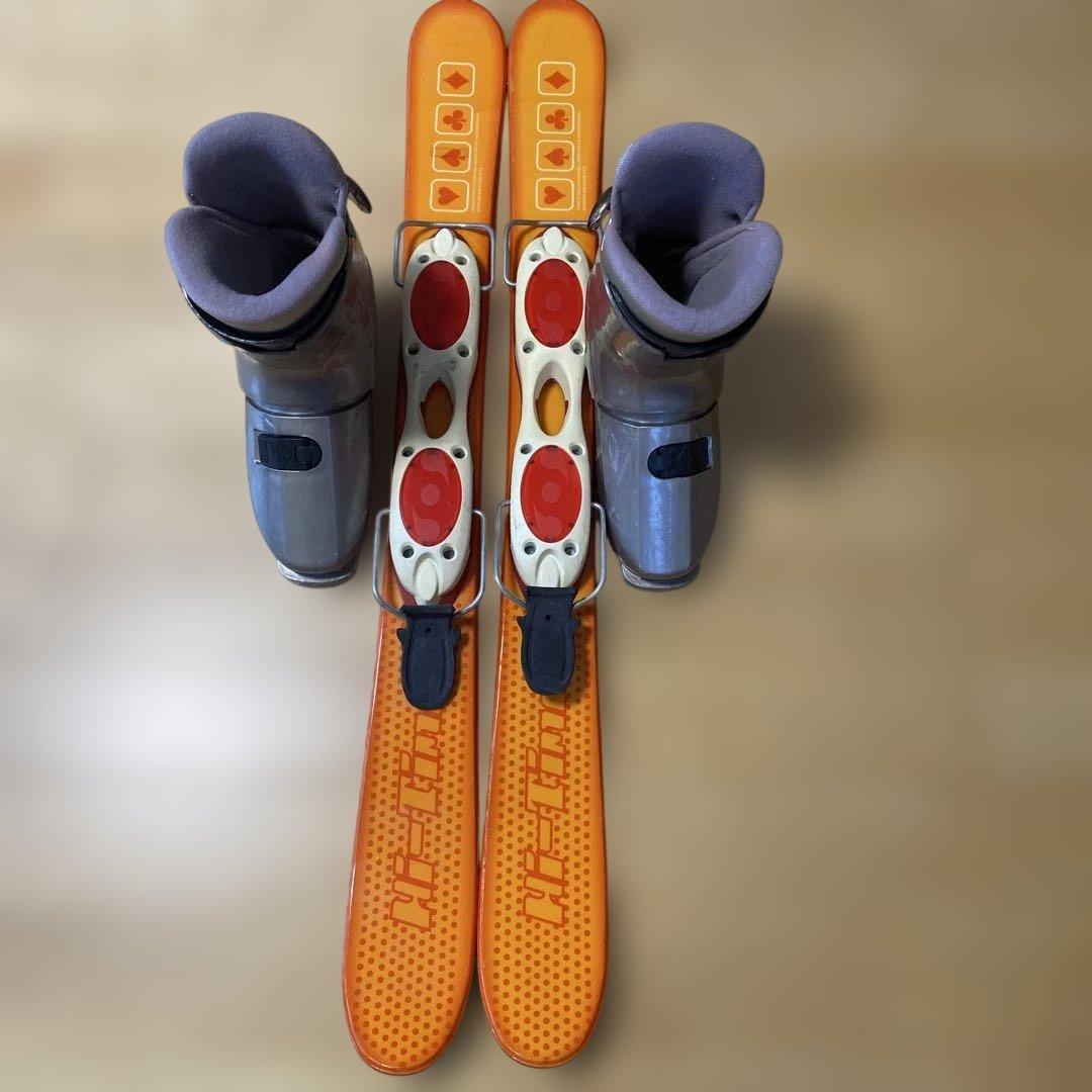 ショートスキー、ファンスキー板　スキーブーツ　セット　約100cm　中古品