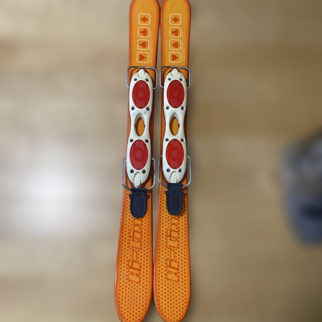 ショートスキー、ファンスキー板　スキーブーツ　セット　約100cm　中古品