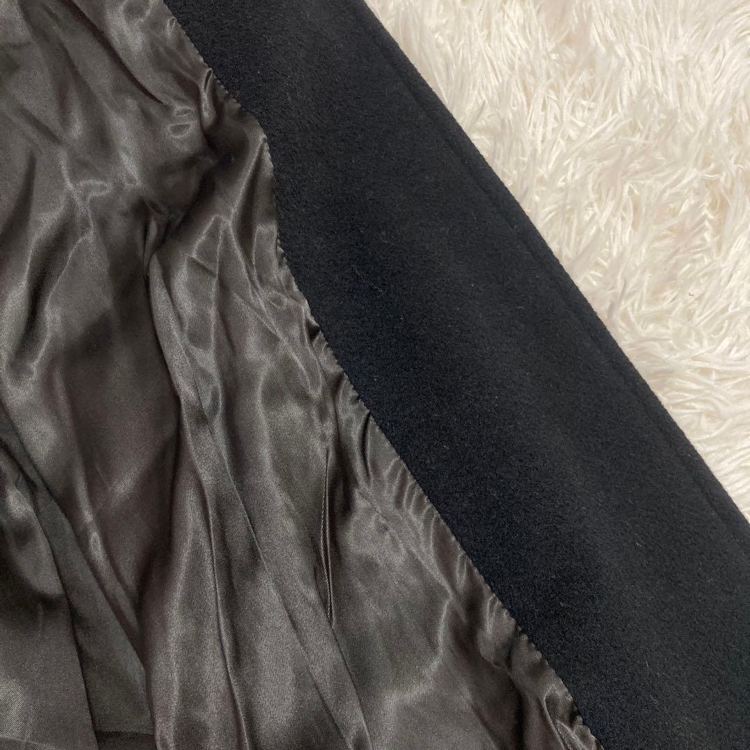 MaxMara ロングコート ブラック 40 ベルト キレイめ オフィス 上品