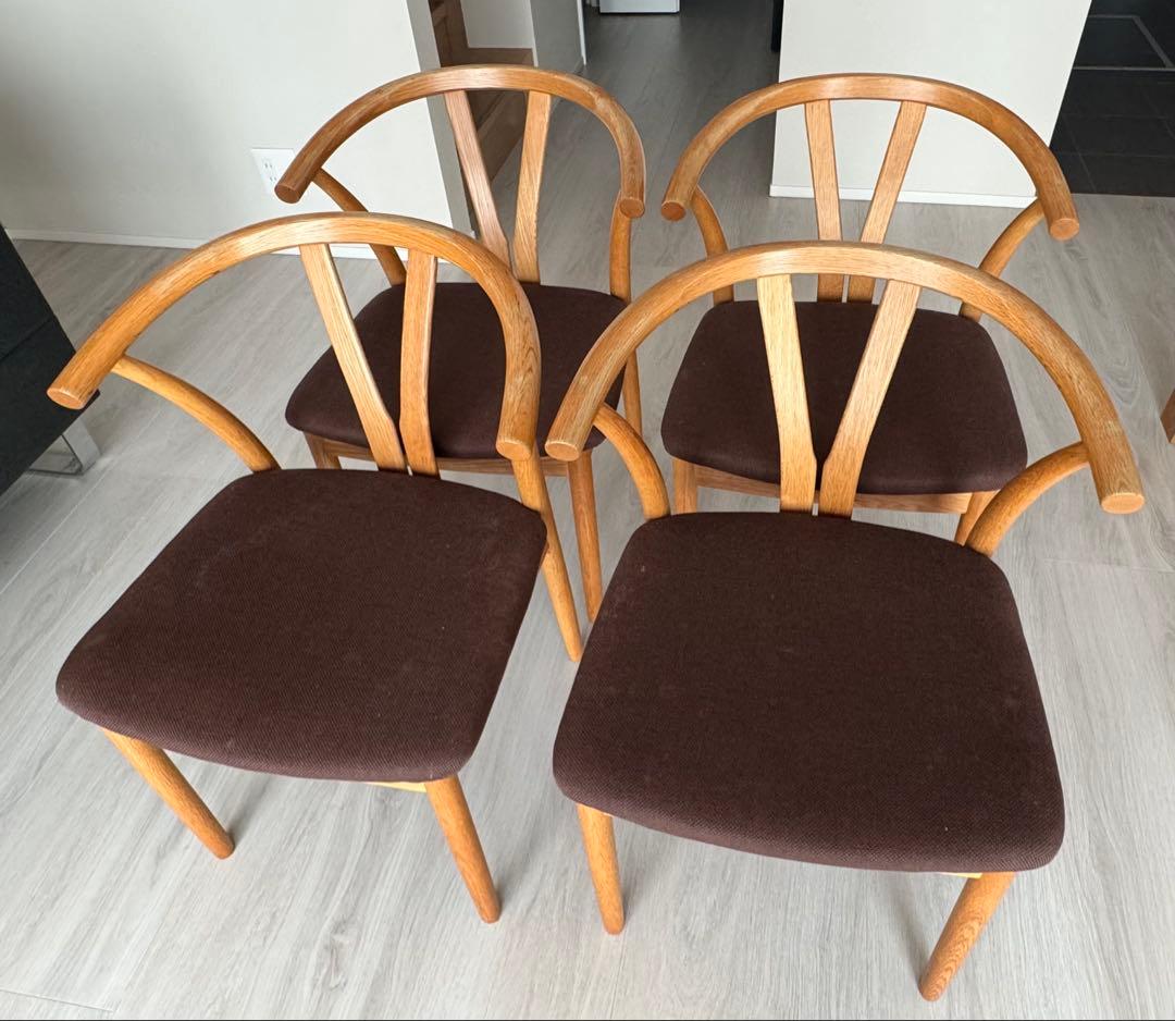 ブラウン木製ダイニングチェア③