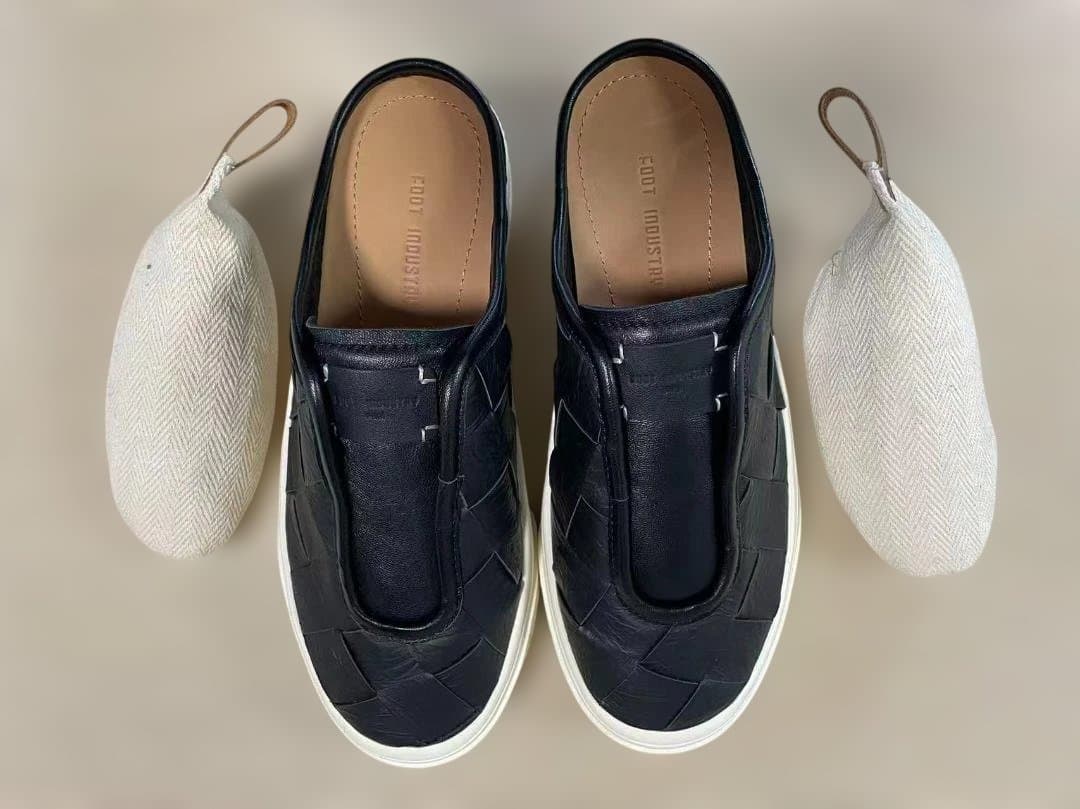 FOOT INDUSTRY ブラック サボサンダル 本革レザー 25.5（40）