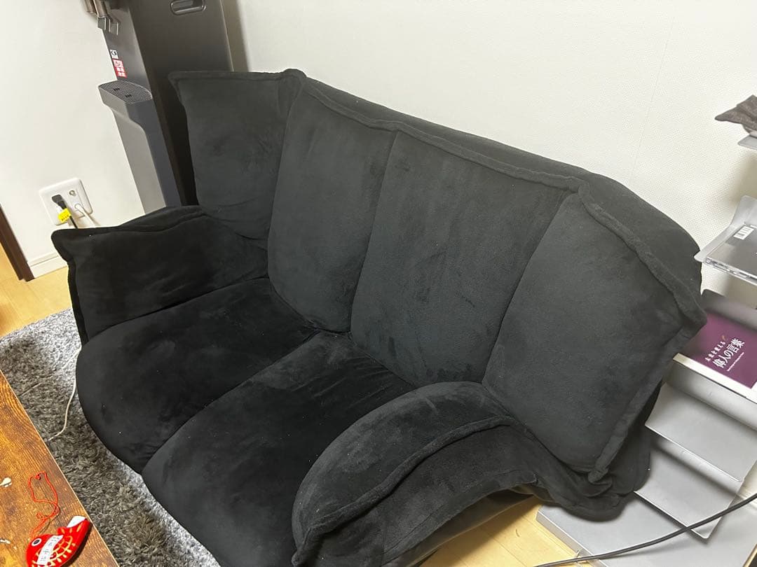 LOWYA 2人掛け 肉厚フロアソファ リクライニング