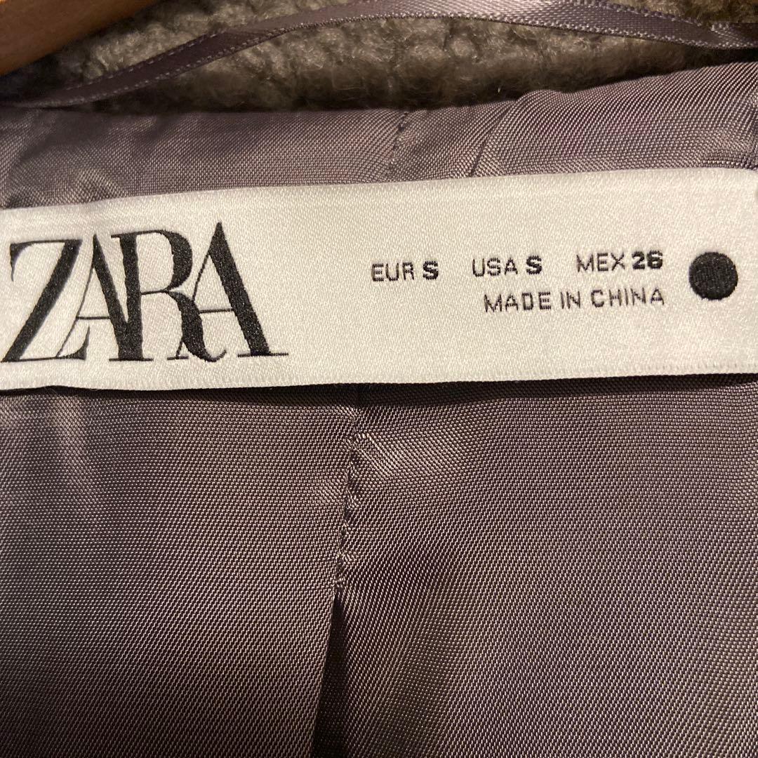 ZARA ダブルブレスト　テディベア　ボアコート ロング　グレー