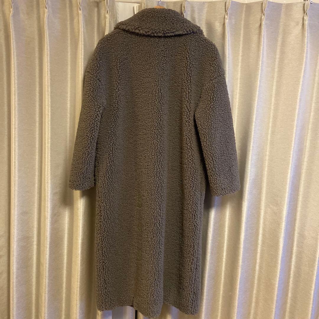 ZARA ダブルブレスト　テディベア　ボアコート ロング　グレー