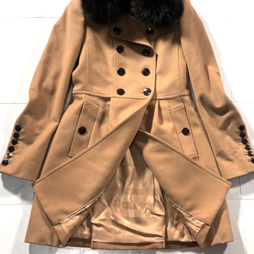 カシミヤ混●バーバリー ロンドン ウール コート ノバチェック BURBURRY