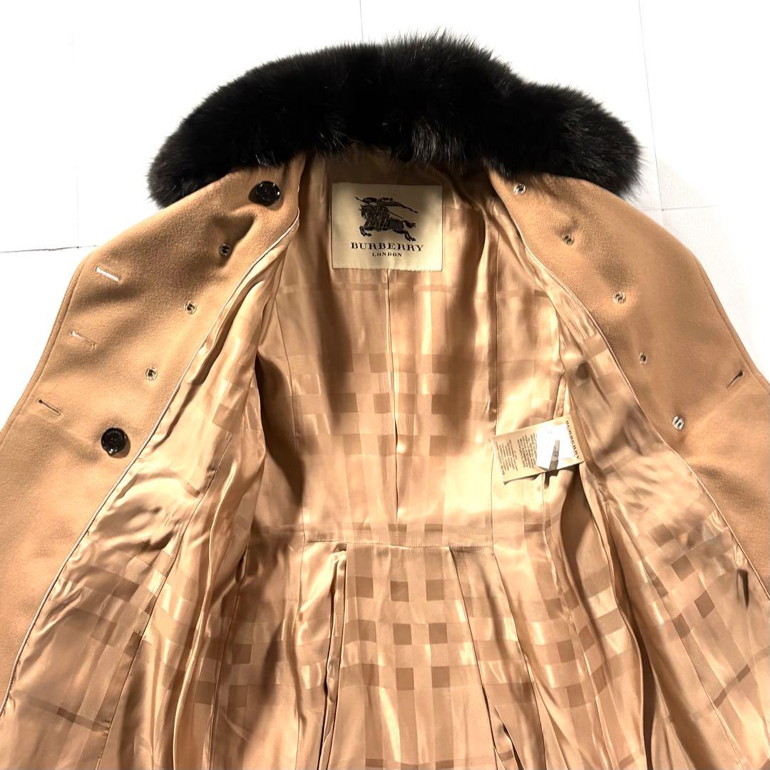 カシミヤ混●バーバリー ロンドン ウール コート ノバチェック BURBURRY