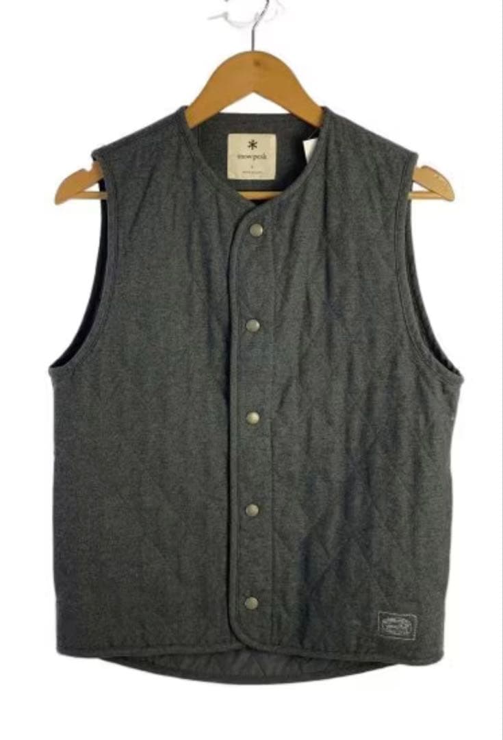 peak Quilted Flannel Vest S グレー ベスト