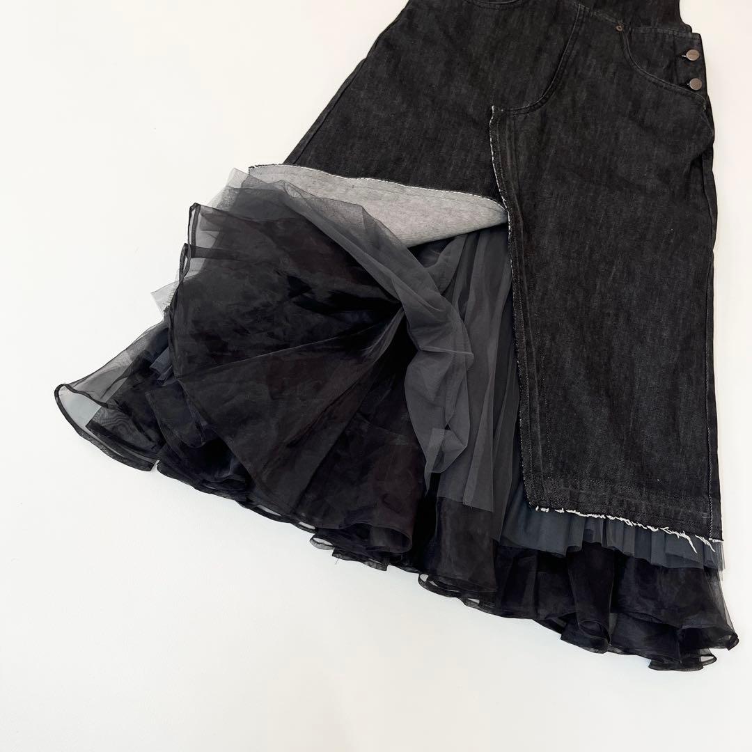 ▼人気完売品✨ラベルエチュード ベルヴィンテージ チュールドッキングデニムサロペ