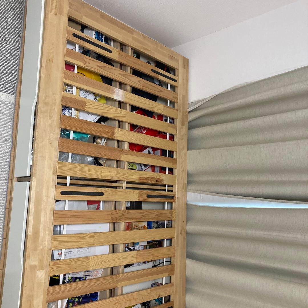 セミダブル　ベットフレーム収納付き　（IKEA MANDAL）