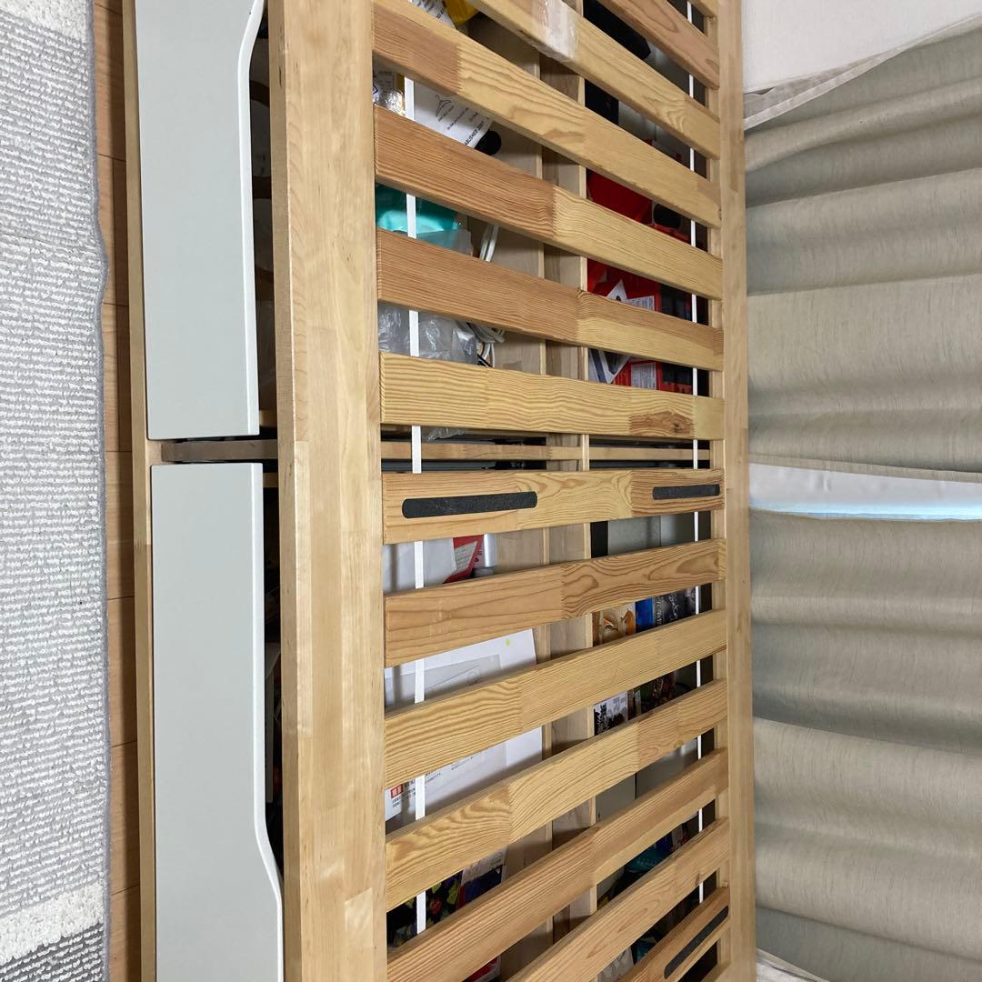 セミダブル　ベットフレーム収納付き　（IKEA MANDAL）