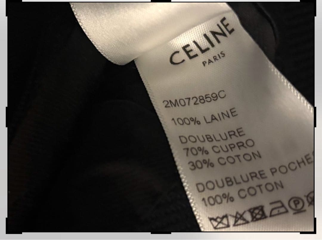 CELINE ダークネイビー ダブルブレストコート