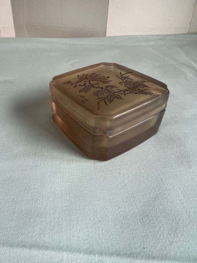 ガラス 印泥容器 印泥箱