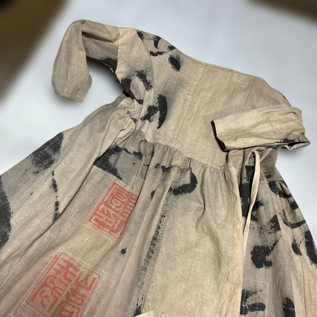 古布襤褸神社奉納旗のカシュクールワンピース