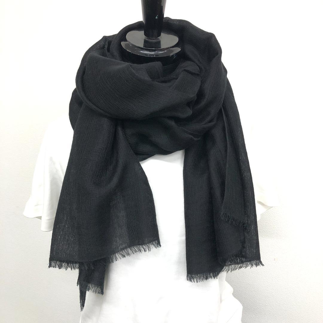 【未使用保管品】11F066 エルメス ストール カシミヤ シルク 無地 大判
