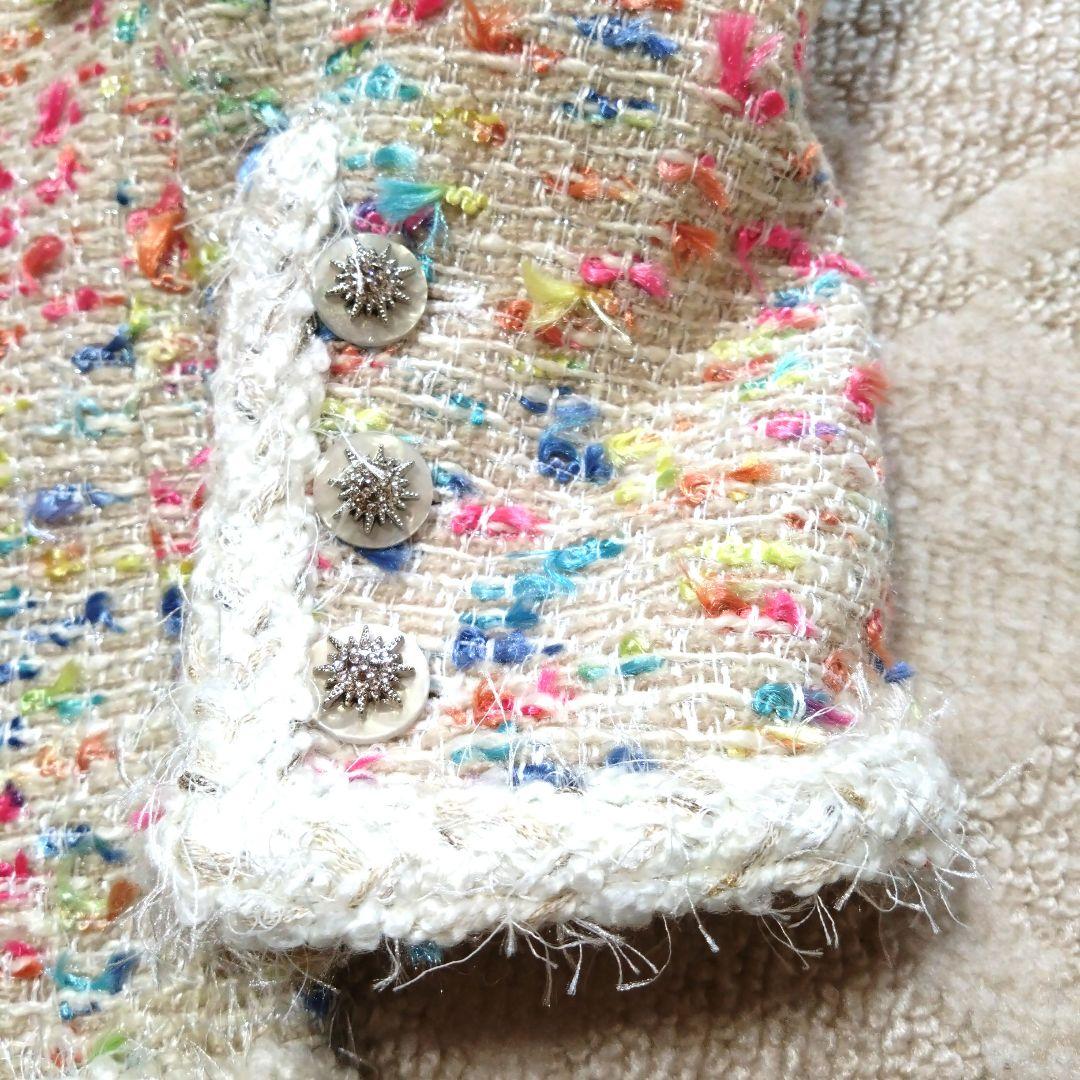 新品CHRISTIAN MILADA カラフルツイードジャケット上質ウール80%