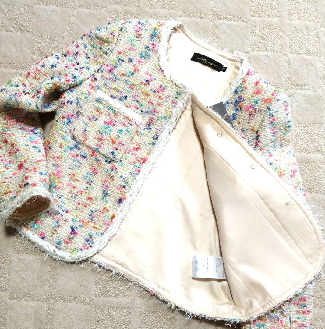 新品CHRISTIAN MILADA カラフルツイードジャケット上質ウール80%
