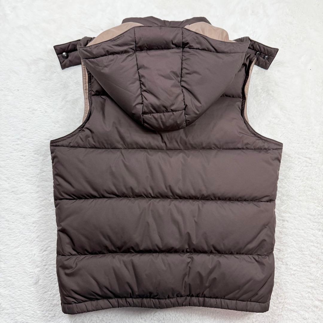 美品 ポロ・ラルフ・ローレン ダウンベスト ブラウン 2way フード M