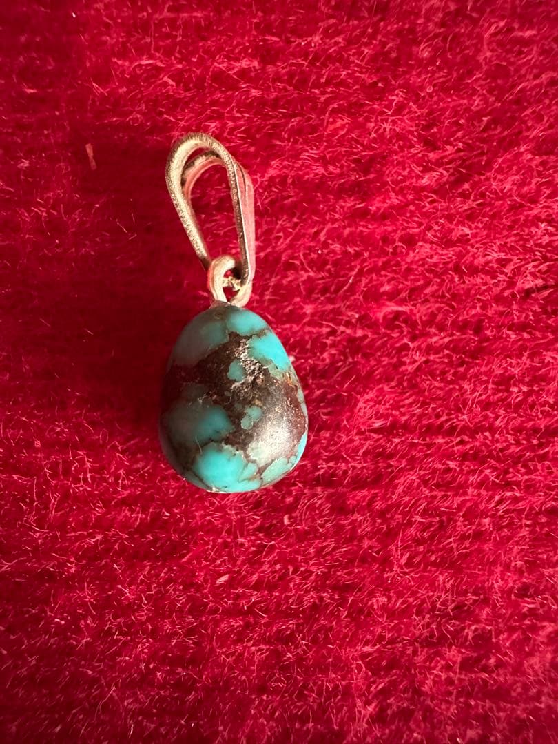 ネックレス ターコイズドロップ型ペンダント