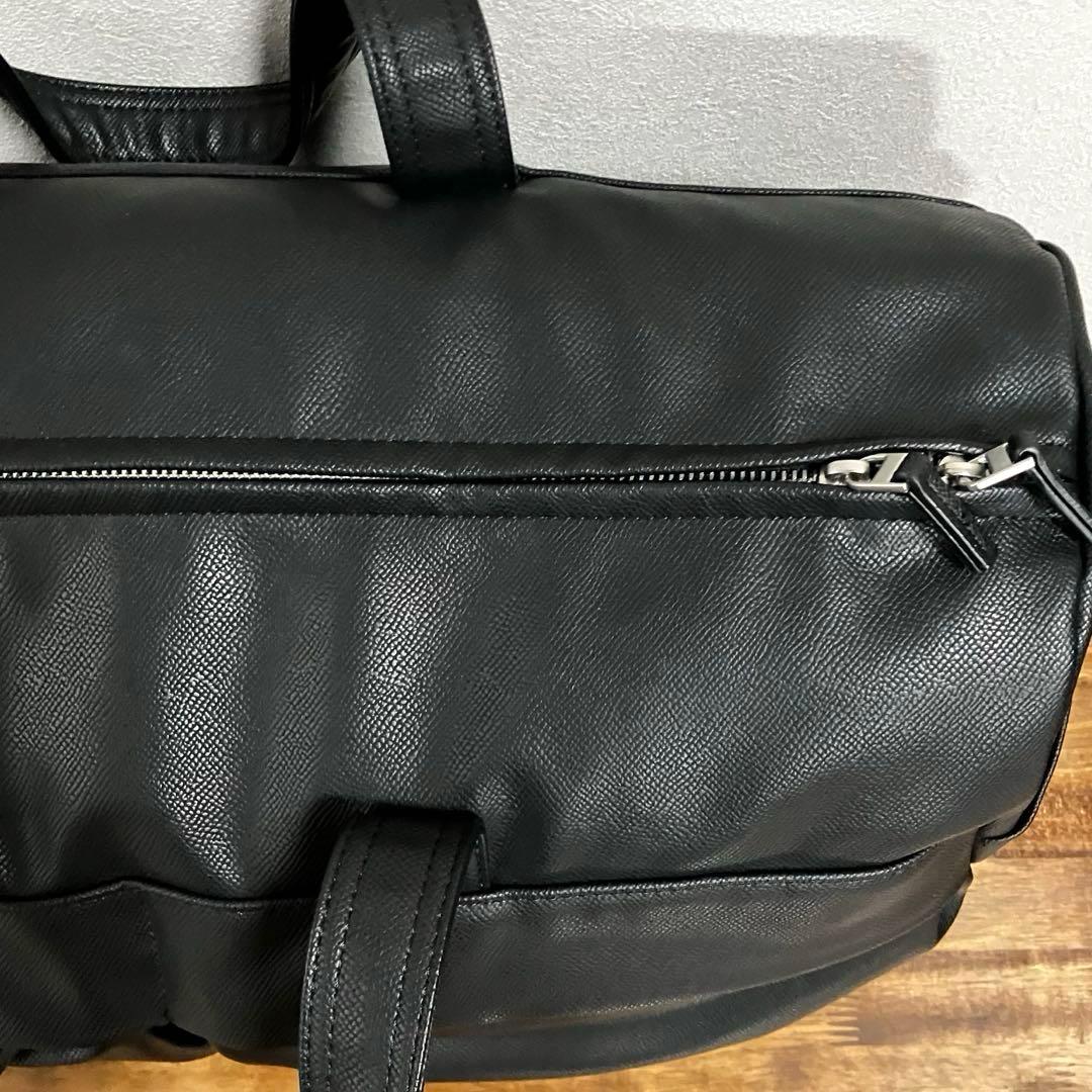 【ZARA】ザラ2way仕様 ボストンバッグ 大容量 合成皮革 ブラック 旅行用