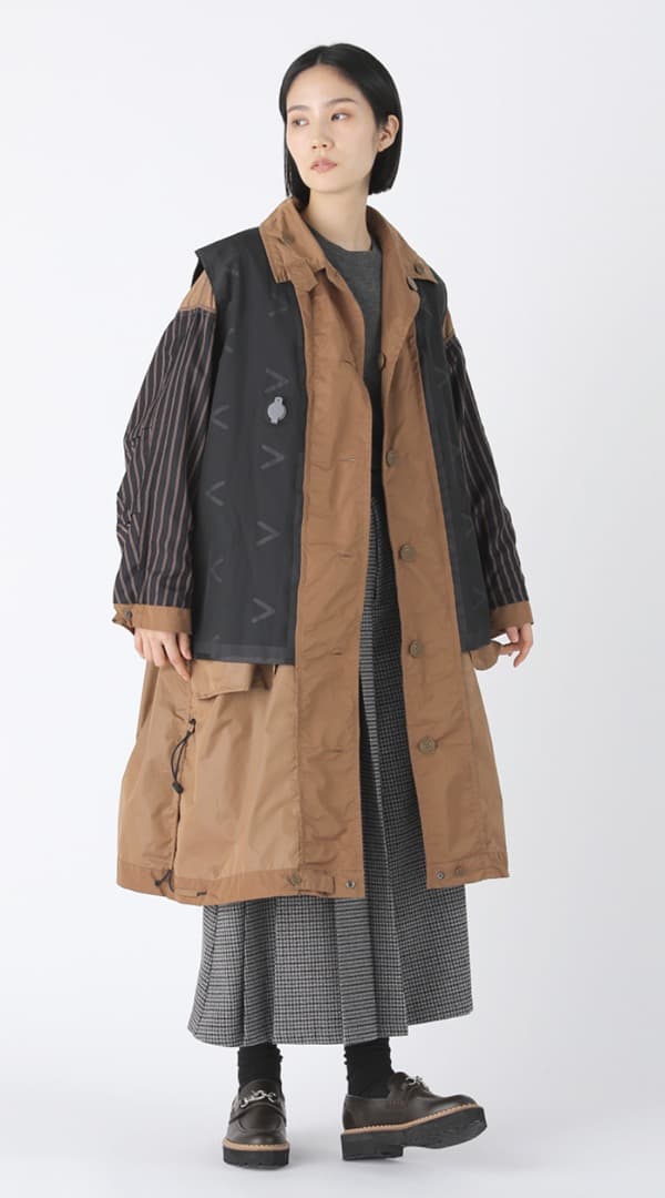 emulation × ZUCCa エミュレーション ロングコート　リバーシブル