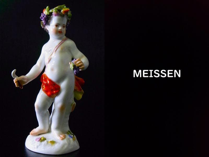 【 E860 】 真作保証品　マイセン　20世紀初頭作品　磁器人形　四季の寓意像