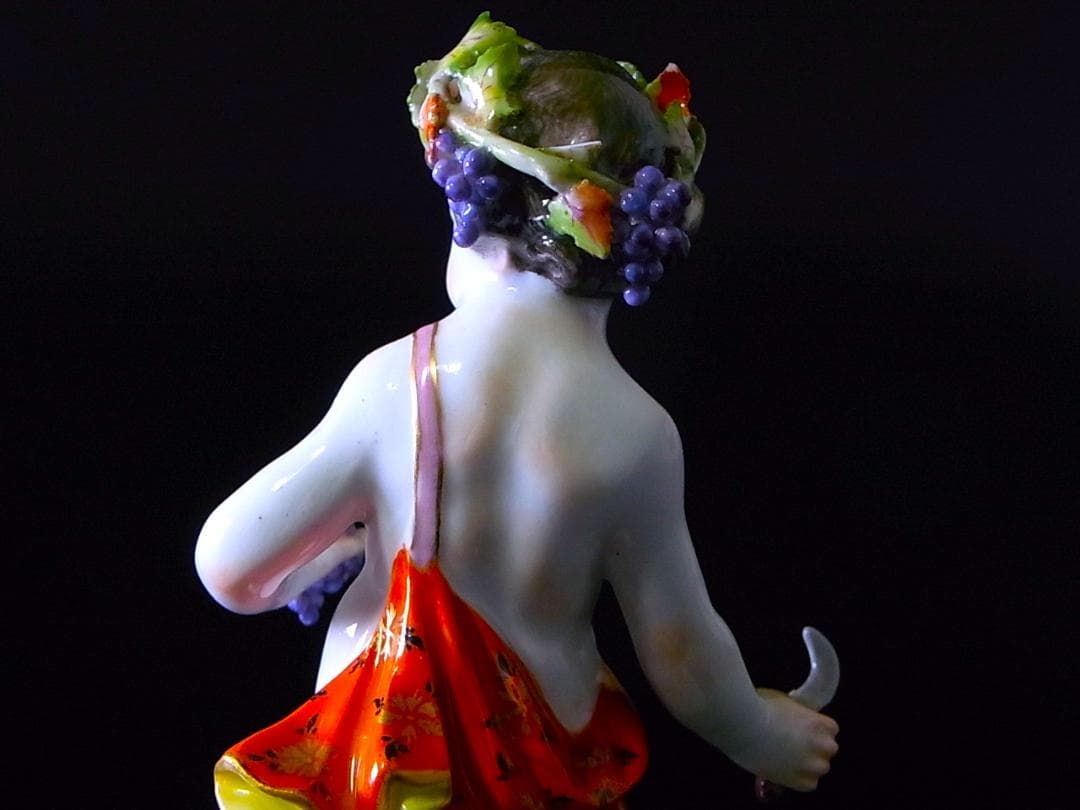 【 E860 】 真作保証品　マイセン　20世紀初頭作品　磁器人形　四季の寓意像