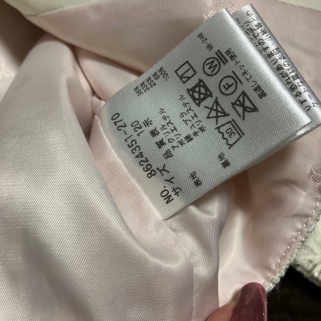 ケイトスペード120入学式ジャケットミックスツィードオフホワイトボレロ