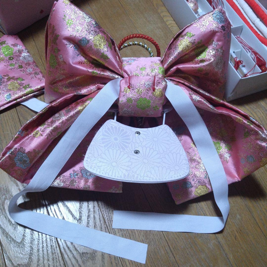 七五三★帯.バッグ.草履.筥迫.ピンク花柄