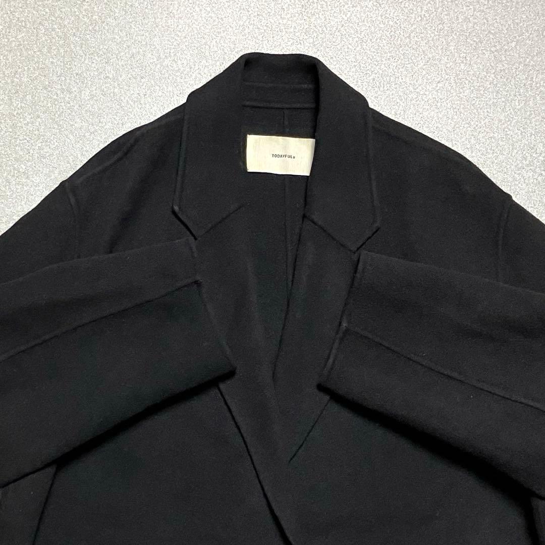 【近年✨大きなポッケ】TODAYFULウールオーバーコート ロング黒トゥデイフル