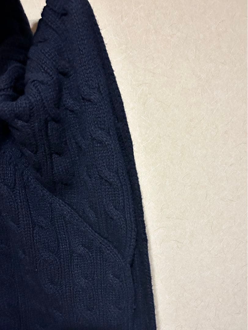 ブラミンク ネイビー ケーブル編み ポンチョ 38