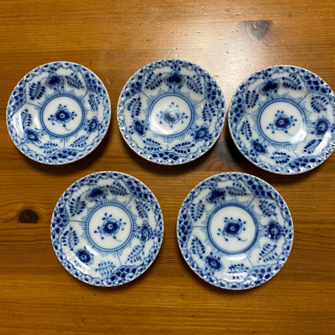 ロイヤルコペンハーゲン　ブルーフルーテッド　ハーフレース　小皿/豆皿　5枚