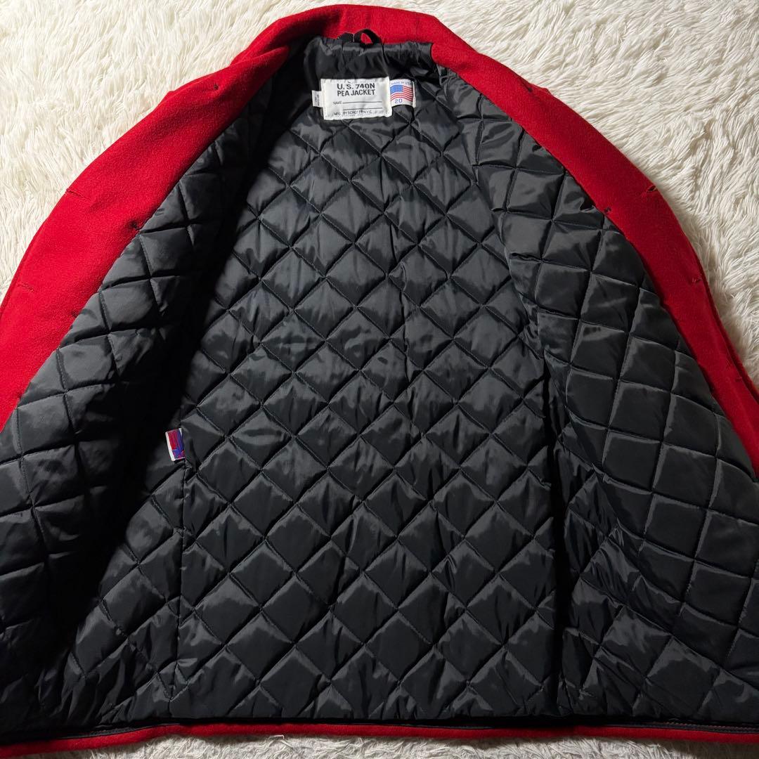 極美品■schott ピーコート　740B キルティング　レッド　20