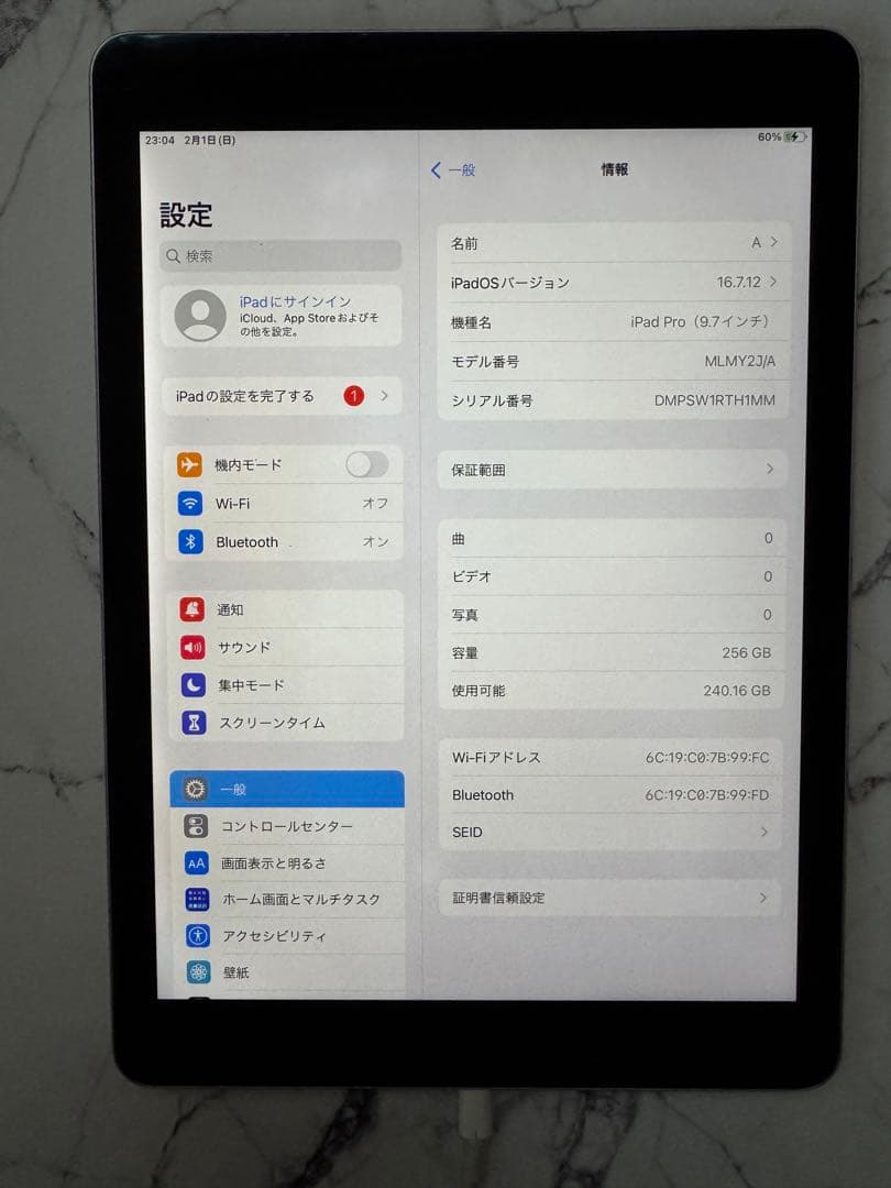 iPad pro 9.7インチ 256GB 本体のみ