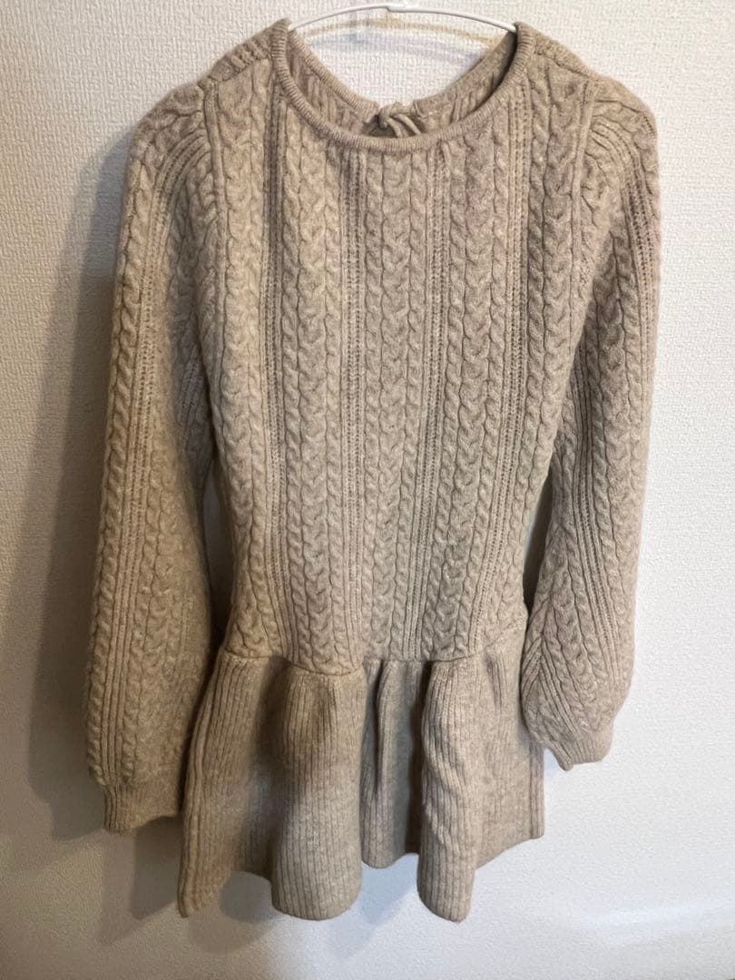 ワンピース ANDMARY Amy cable flare mini dress Beige