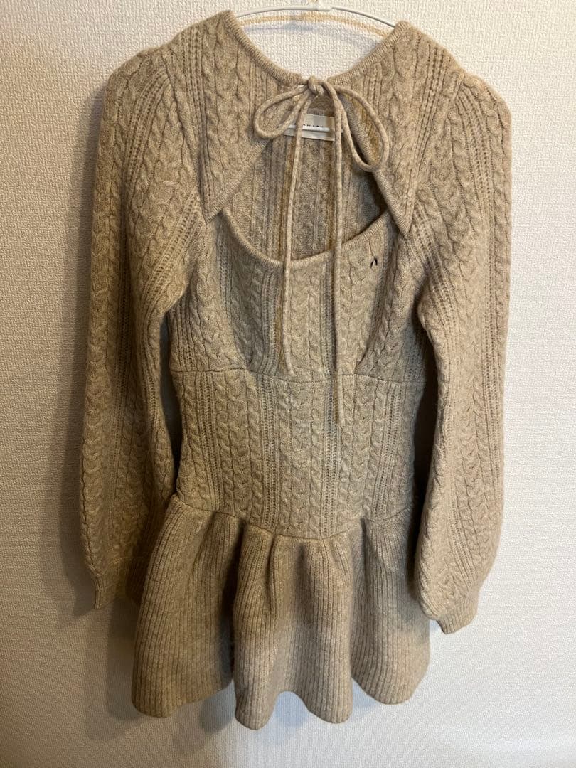 ワンピース ANDMARY Amy cable flare mini dress Beige