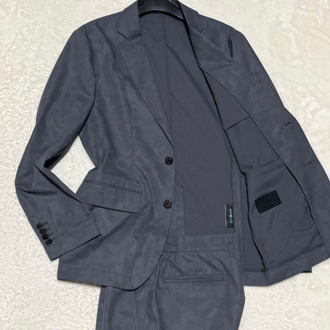 美品　ジュンハシモト　セットアップ　伸縮　カモフラ　洗濯可　グレー